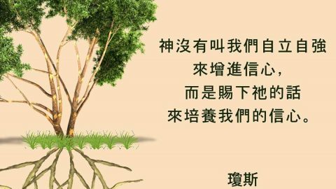 神並非叫我們自立自強以得著更大的信心(瓊斯《信望愛》)
