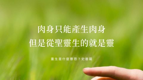 肉身只能產生肉身但是從聖靈生的就是靈(重生是什麼意思？史普羅)