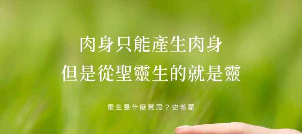 肉身只能產生肉身但是從聖靈生的就是靈(重生是什麼意思？史普羅)