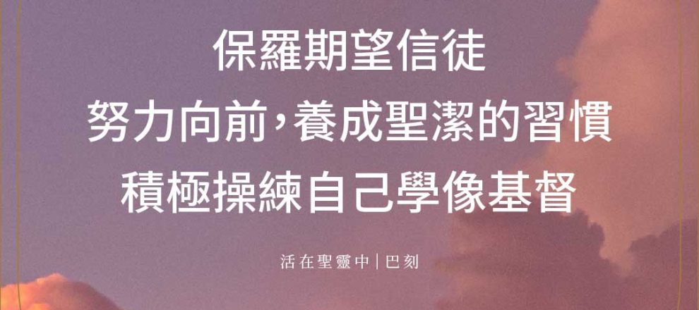 保羅期望信徒努力向前，養成聖潔的習慣積極操練自己學像基督(活在聖靈中｜巴刻)