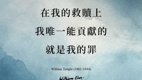 我唯一能夠貢獻的，就是那使我需要被救贖的罪